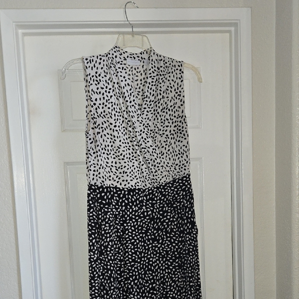 Elegant Black and White Polka Dot Jumpsuit